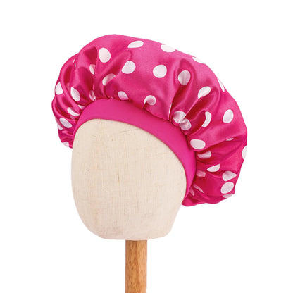 African Print Kids Satin Bonnet - Adjustable Ankara Sleep Cap for Babies & Children, Silk Shower Hat