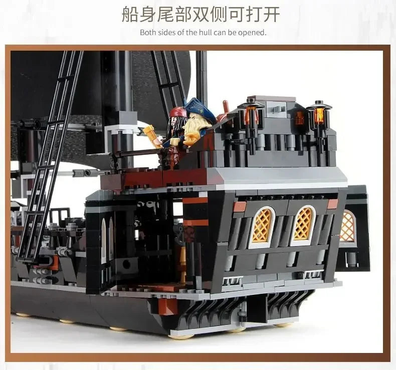 Pirates Black Pearl Ship Building Blocks – 1:1 Caribbean Adventure Boat Model Toy for Kids & Adults