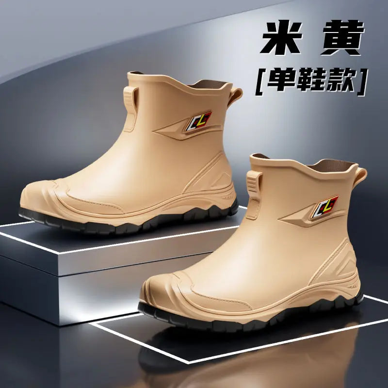 2024 Men's Waterproof Water Boots — Non-Slip Rubber Work Shoes for Outdoor Rain, Camping & Fishing