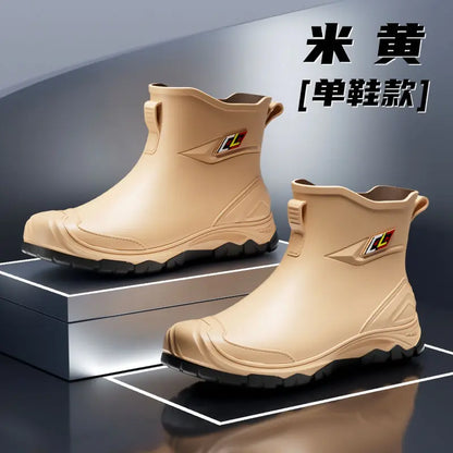 2024 Men's Waterproof Water Boots — Non-Slip Rubber Work Shoes for Outdoor Rain, Camping & Fishing