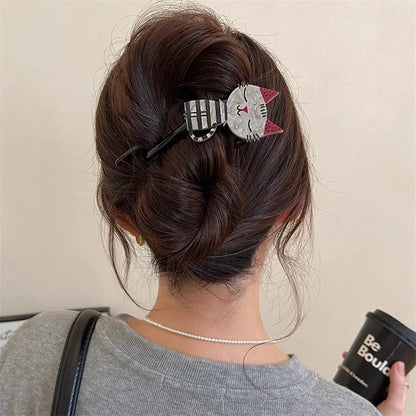 Cute Cartoon Cat Hair Clips — Acrylic Twist Claw Barrettes & Hairpins for Girls and Women
