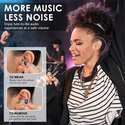 High-Fidelity Silicone Earplugs with Storage Case - Reusable Noise-Reducing Ear Plugs for Concerts, Musicians, Motorcycles, and Sound Sensitivity