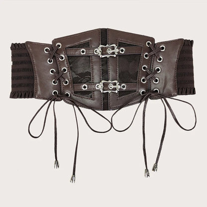 Plus Size Lace Corset Belt - Women's Elastic Stretch Goth Punk Waistband for Dresses & Outfits