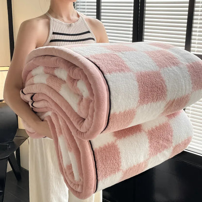 Grade A Half-Side Fleece Blanket — Soft Fluffy Autumn & Winter Throw for Sofa, Napping, and Warm Shawl