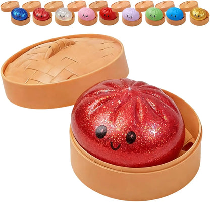 a2027 Glitter Dumpling Squishy – Sensory Squeeze Toy with Box for Stress Relief