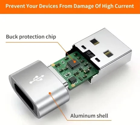 5PCS USB to USB C OTG Adapters - Durable Metal Converter for iPhone iPad Samsung S23 iWatch AirPods & Universal Devices