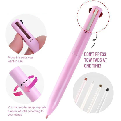 4 in 1 Multi-Functional Lip Liner, Eyeliner & Eyebrow Pencil Set – 4 Color Options