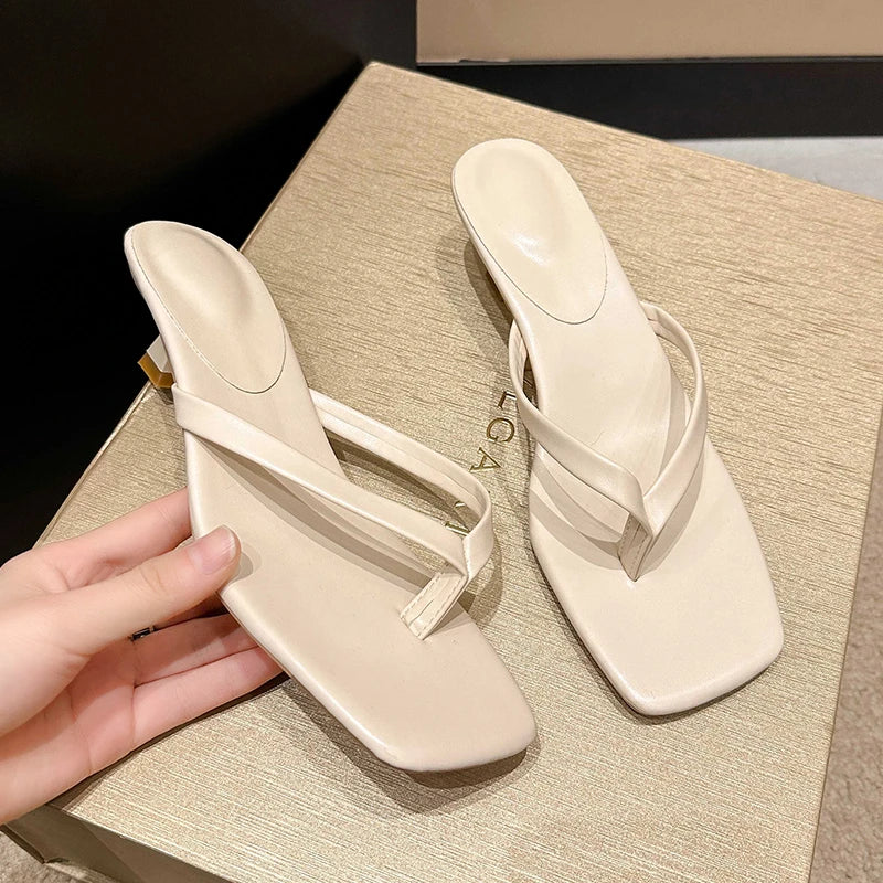 Women's Summer Clip Toe Comfort Slide Sandals – Casual Low Heel Street Style Slippers