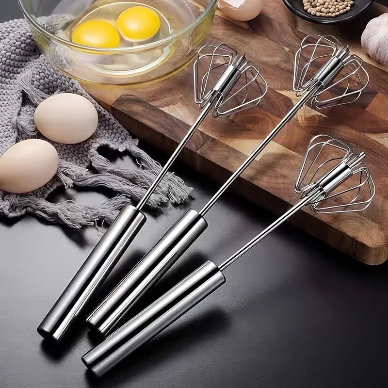 Stainless Steel Egg Beater – Durable Semi-Automatic Mixer for Effortless Egg, Cream & Batter Mixing for Kitchen Baking
