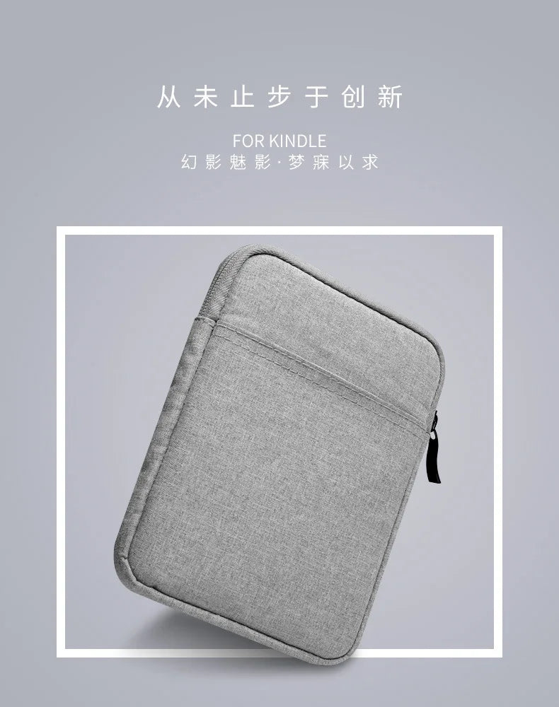 Soft Protective E-Book Sleeve Bag — 6" Case for Kindle Paperwhite 1/2/3/4 & Kobo Clara HD
