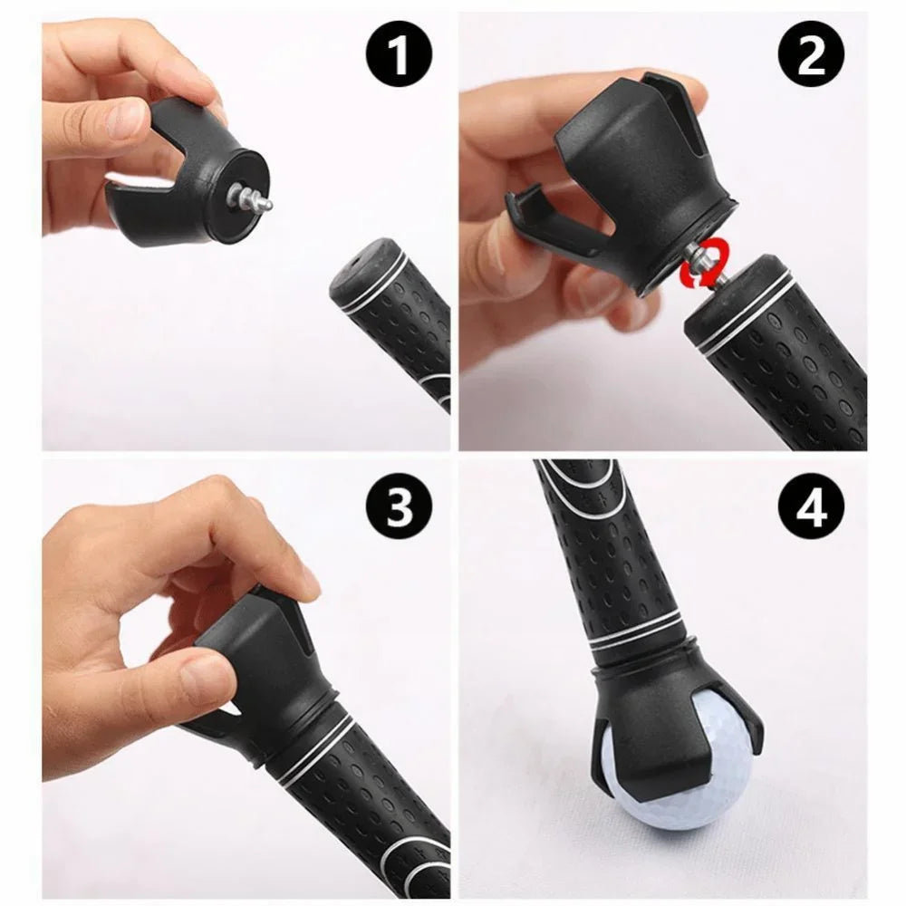 Golf Ball Picker Clamp – Rubber & Zinc Alloy Ball Pickup Tool, Convenient Golf Accessories & Training Aid