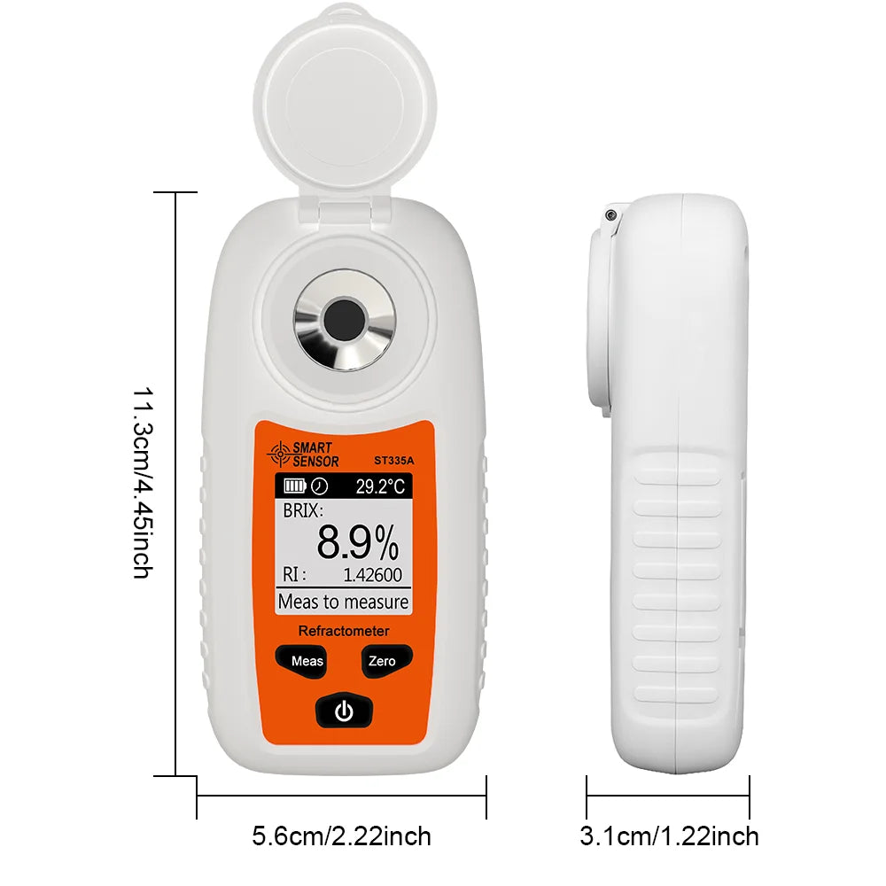 Digital LCD Brix Refractometer - 0–35% Sugar Content Meter for Fruit Juice & Beverage Testing