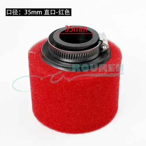 35–60mm Foam Air Filter – Red Elbow Neck Sponge Cleaner for Scooter, Dirt Bike, Motorcycle | Kayo BSE Compatible