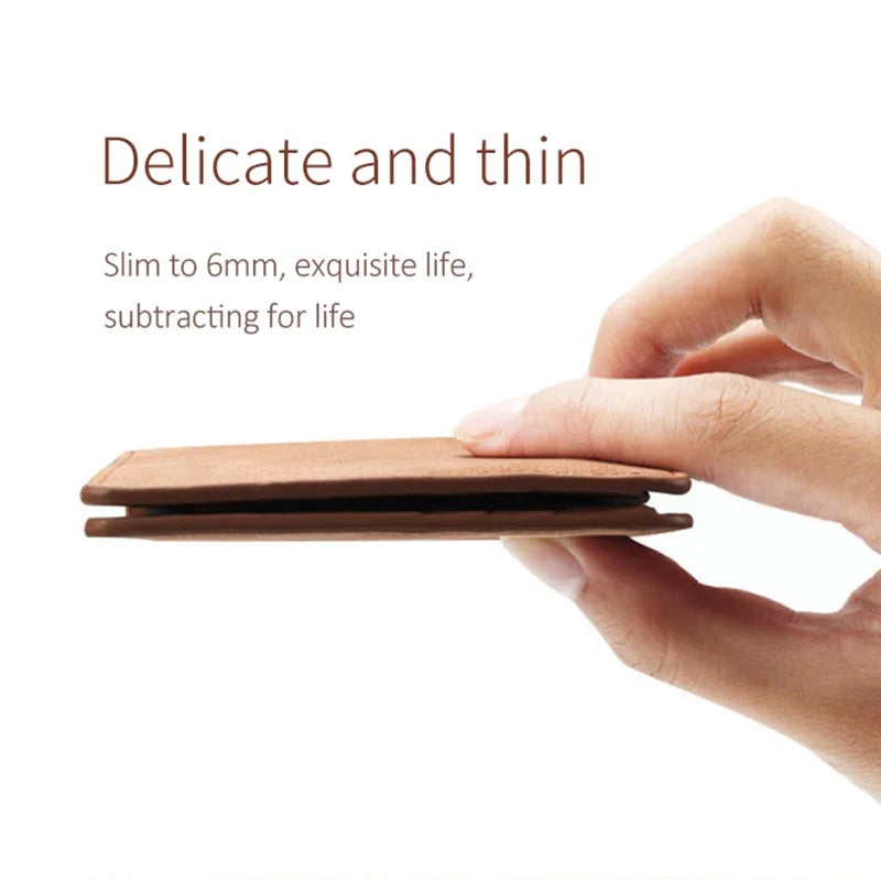 Retro Men’s Leather Wallet – Slim Money Purse with Coin Bag & Zipper, Stylish Dollar Design