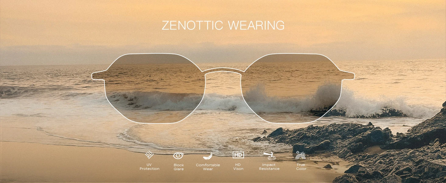 ZENOTTIC Retro Small Polygon Polarized Sunglasses — Metal UV400 Anti-Glare Shades for Men & Women, Driving & Outdoor Eyewear