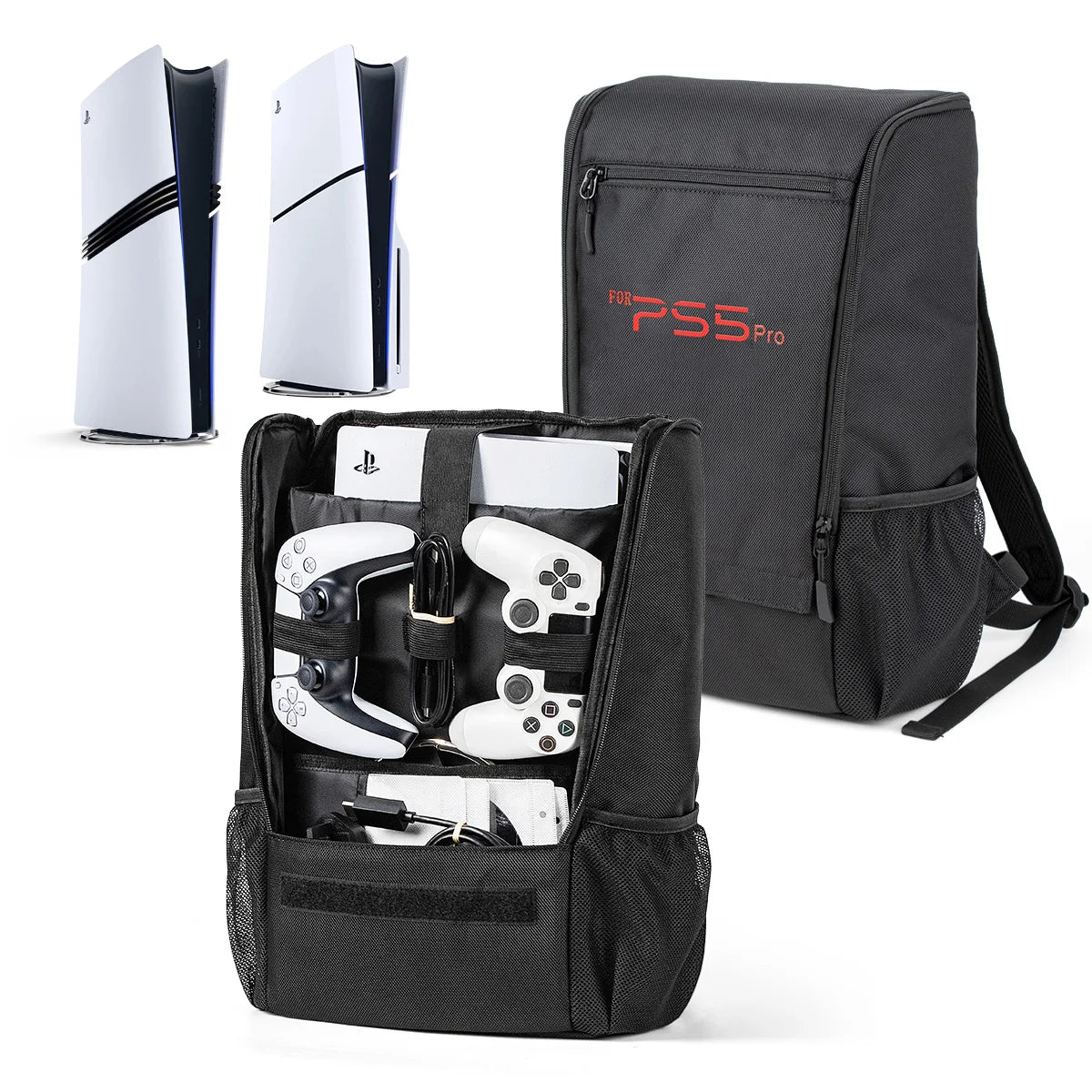 PS5 Pro & Slim Gaming Backpack — Large-Capacity Protective Travel Case for Console & Accessories