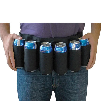 Adjustable Beer Belt Holster - Holds 6 Cans - Perfect Party Accessory for Beer and Soda Bottle Holder Belts - Waist Pack Bag for Ultimate Convenience