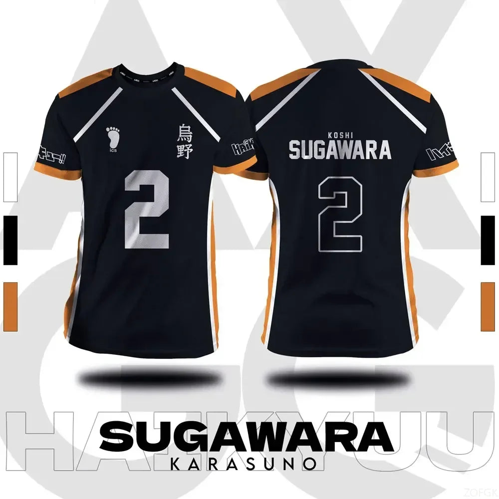 Haikyuu Anime Cosplay Jersey - Fukurodani and Hinata Short-Sleeve T-Shirt for Men and Children