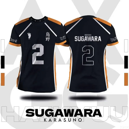 Haikyuu Anime Cosplay Jersey - Fukurodani and Hinata Short-Sleeve T-Shirt for Men and Children