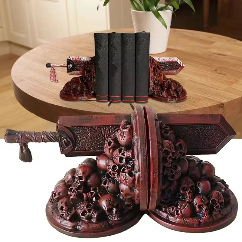 Non-Slip Berserk Bookends – Dragon Slaying Knife Resin Bookstop, Decorative Ornament for Reading Desk, Home & Gift