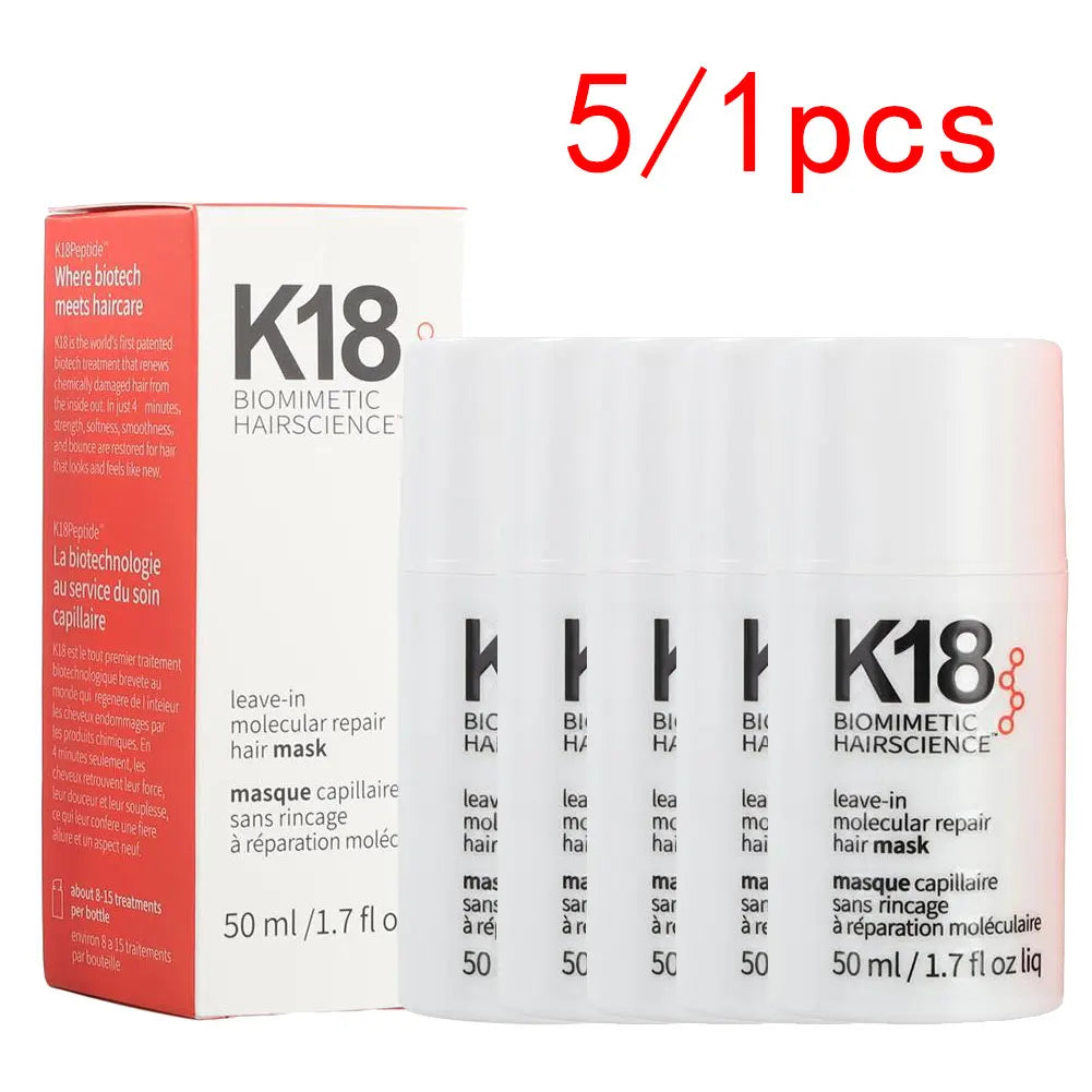 5/1pcs K18 Leave-In Molecular Keratin Repair Hair Mask – Deep Treatment to Soften & Restore Damaged Hair and Scalp