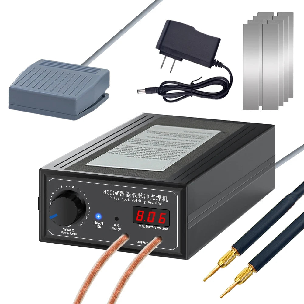 8000W Handheld Spot Welder – Portable 1200A High-Power Welding Machine for 18650 Batteries