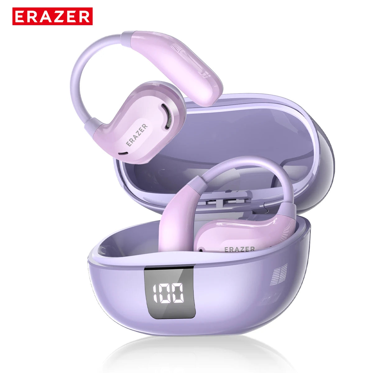 ERAZER XT66PRO Bluetooth Earphones – ASMR Wireless Headset with AI Translator, DIY App Control, 13-Hour Battery & Display