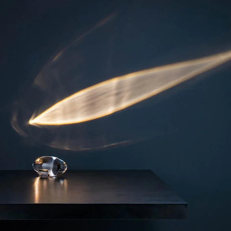 Italian Designer LED Table Lamp – Crystal 'Eye of the Sky' Egg-Shaped Night Projector for Living Room & Bedroom Decor