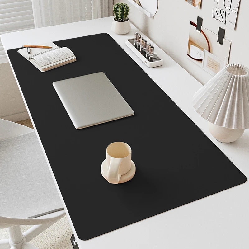 PU Leather Desk Mouse Pad – Waterproof Non-Slip Gaming & Office Keyboard Mat, Solid Color Computer Desk Mat Protector