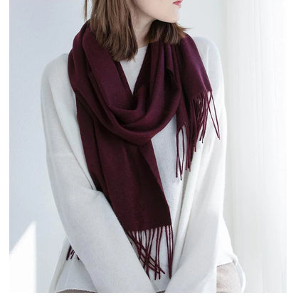 Solidlove Women’s Wool Winter Scarf – 100% Wool Cashmere Poncho Wrap, Fashionable Adult Scarf for Ladies
