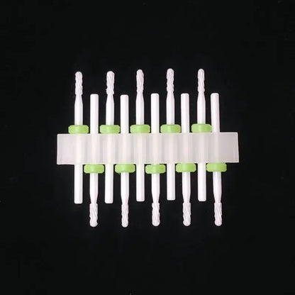 10PCS Ceramic Nail Drill Bits - Rotary Milling Cutters for Gel Polish Removal & Nail Grinding Machine Accessories