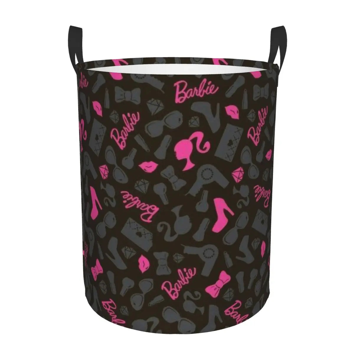 Custom Barbie Logo Laundry Basket – Collapsible Large Capacity Clothes Storage Bin, Disney Baby Hamper