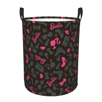 Custom Barbie Logo Laundry Basket – Collapsible Large Capacity Clothes Storage Bin, Disney Baby Hamper
