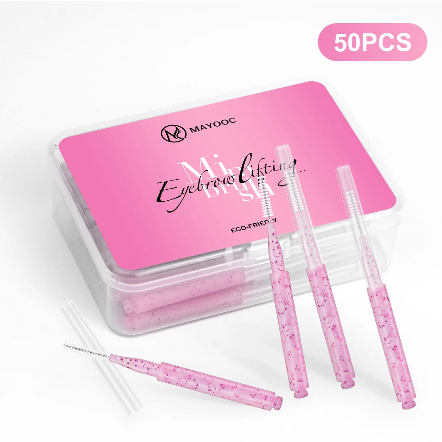 MAYOOC Mini Eyebrow Brush – Disposable Brow Lifting & Perm Brushes, Bendable Micro Eyelash Applicators Tools
