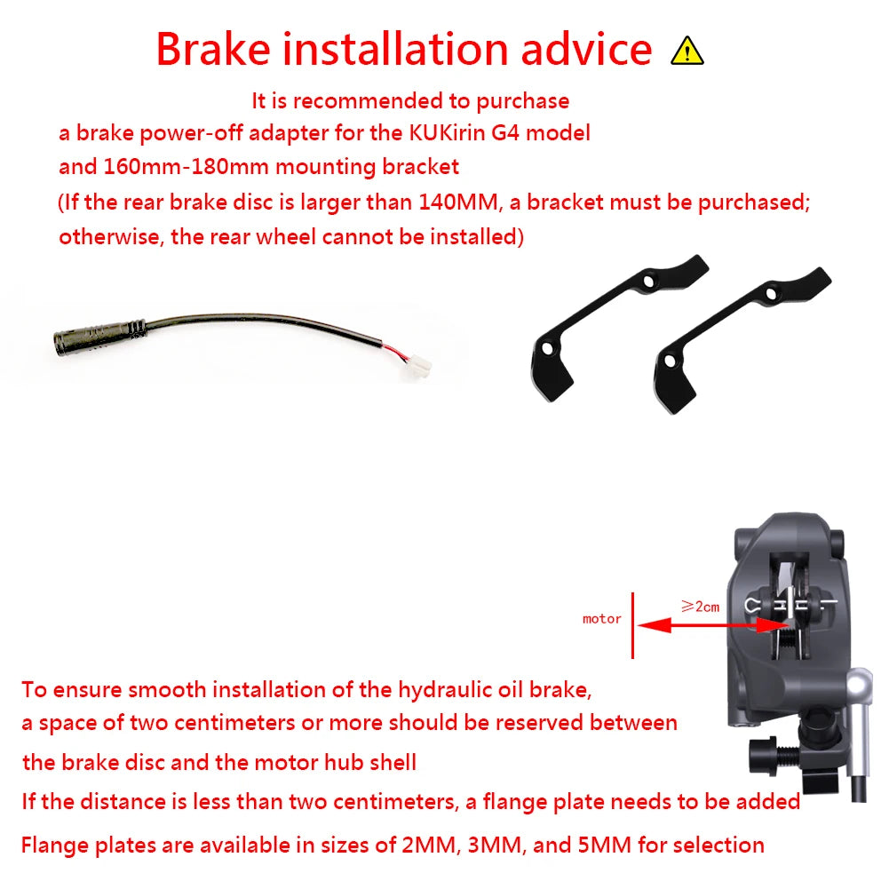 XOD H800/H880 Hydraulic Disc Brake - Hydraulic Oil Brake System for KUKIRIN G2 Master, G2 MAX and G2 Pro Electric Scooters