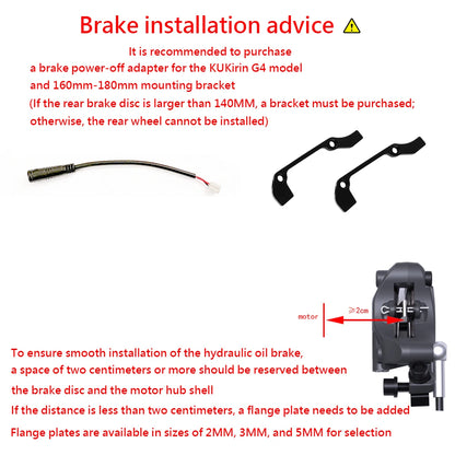 XOD H800/H880 Hydraulic Disc Brake - Hydraulic Oil Brake System for KUKIRIN G2 Master, G2 MAX and G2 Pro Electric Scooters