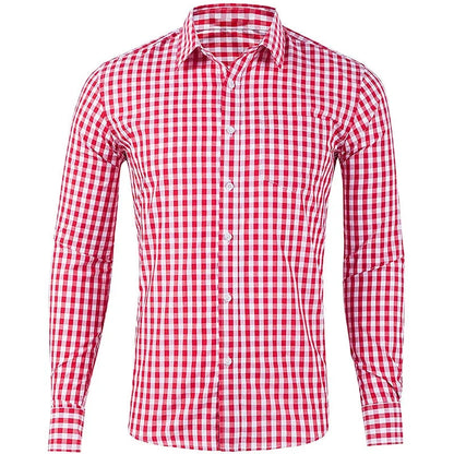 Men’s Plaid Long Sleeve Shirt - Casual 3D Printed Lapel Summer Shirt Unisex Fashion Top