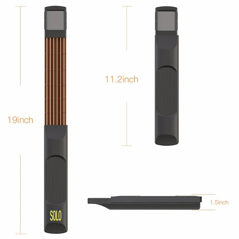 Pocket Guitar Chord Practice Tool - Portable Neck Trainer with Rotatable Chords Chart Screen for Beginners