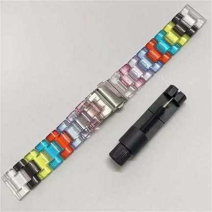 Cute Rainbow Candy Resin Watch Band for Samsung Galaxy Watch 4/5/6/7 Pro – Sport Bracelet Strap 20mm/22mm