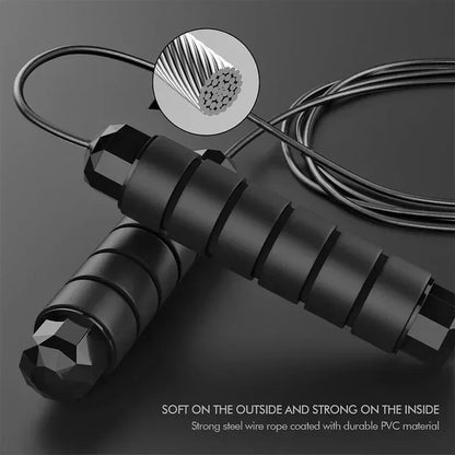 Adjustable Tangle-Free Speed Jump Rope - Ball Bearing Skipping Rope with Foam Handles for Home Workouts, Fitness & Cardio