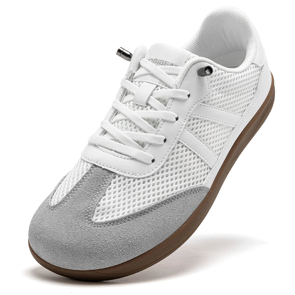HOBIBEAR Unisex Wide-Width Mesh Sneakers - Adjustable Slip-On Retro Walking Shoes for Men and Women