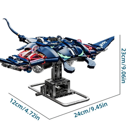 Mechanical Sea Animal Building Blocks Toy – Whale Shark, Octopus, Piranha & Manta Ray with Motor and Lights for Kids