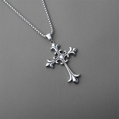 European & American Retro Gothic Cross Necklace – Unisex Hip-Hop Fashion Pendant for Men & Women, Street Style Trendsetter Jewelry Accessory