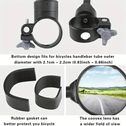 360° Rotatable Bicycle Rearview Handlebar Mirrors – Adjustable Bendable Hose for Mountain Bikes & Motorcycles
