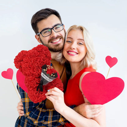 25cm Eternal Rose Teddy Bear – Artificial Flower Gift for Mom, Mother’s Day, Birthday, Valentine’s & Anniversary