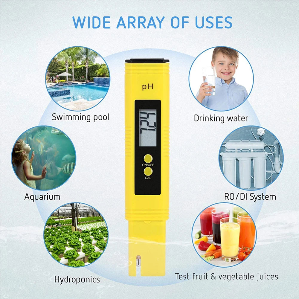 TDS Meter Digital Water Tester - High Accuracy 0-14 PH, 0-9990ppm TDS & EC Meter with LCD for Aquariums & Filters