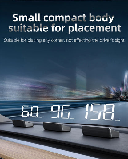 M2 Head-Up Display Digital Speedometer GPS HUD – Plug & Play Windshield Projector with Large KMH Font for All Cars