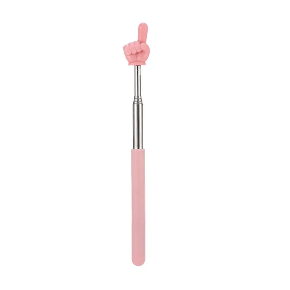 Stainless Steel Telescopic Teaching Pointer – Finger-Design Reading & Presentation Stick for School & Office Supplies