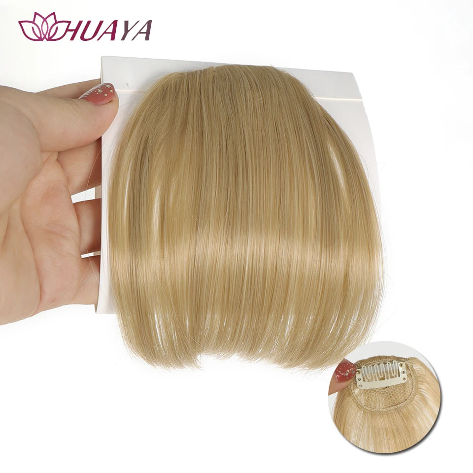 Synthetic Air Bangs Clip-In Hair Extension - Invisible Natural Front Fringes Fiber Hair Accessory