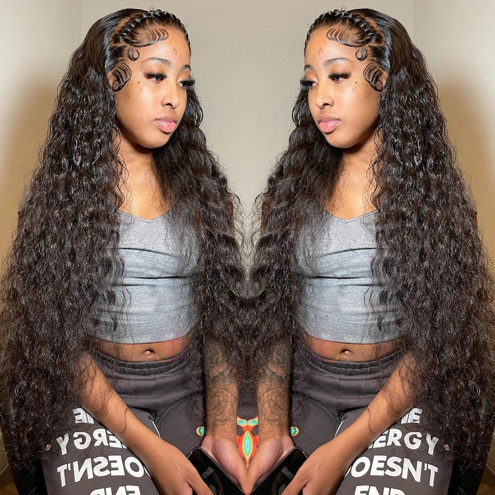 Curly HD Lace Front Wig – 100% Human Hair 13x6 Lace Frontal Deep Wave & Water Wave Wig, Affordable Wigs for Women